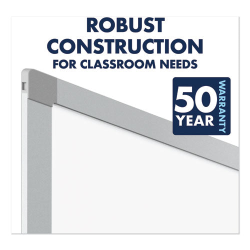 Image of Quartet® Porcelain Magnetic Whiteboard, 72" x 48", White Surface, Satin Aluminum Frame