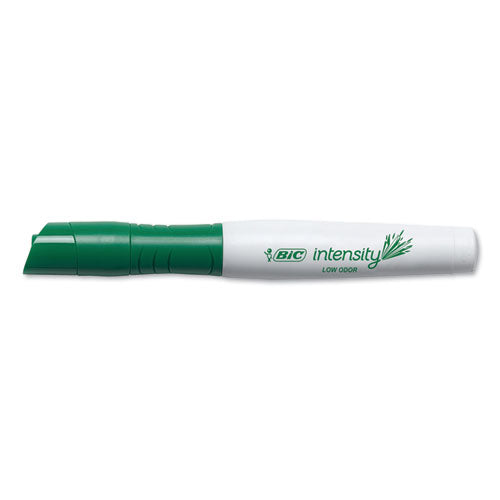 Image of BIC® Intensity Low Odor Chisel Tip Dry Erase Marker, Broad Chisel Tip, Green, Dozen