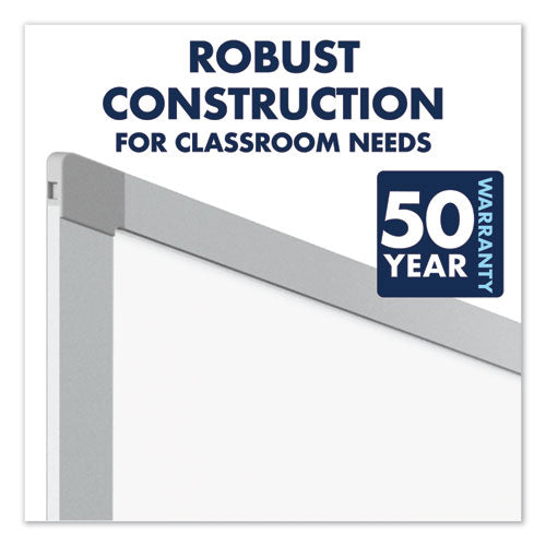 Image of Quartet® Porcelain Magnetic Whiteboard, 96" x 48", White Surface, Satin Aluminum Frame