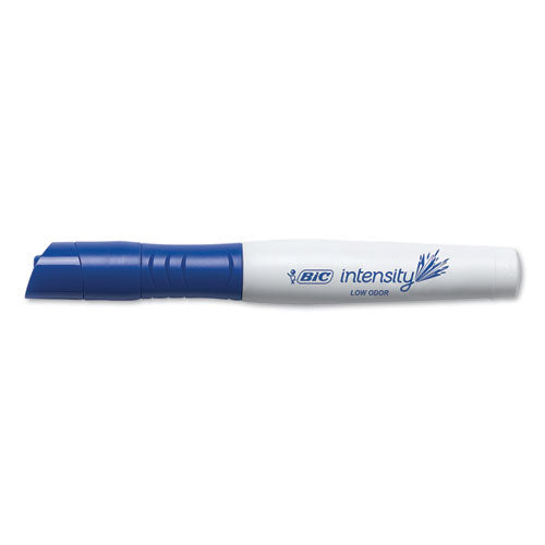 Image of BIC® Intensity Low Odor Chisel Tip Dry Erase Marker, Broad Chisel Tip, Blue, Dozen