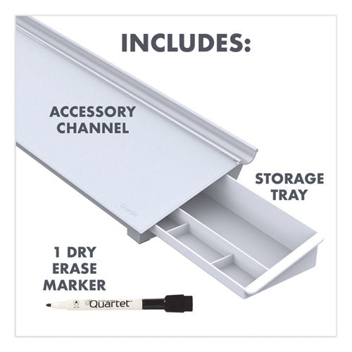 Image of Quartet® Glass Dry Erase Desktop Computer Pad, 18" x 6", White Surface