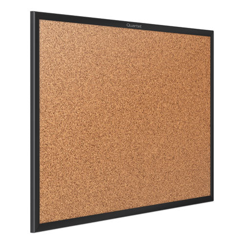 Image of Quartet® Classic Series Cork Bulletin Board, 48" x 36", Tan Surface, Black Aluminum Frame