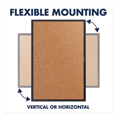 Image of Quartet® Classic Series Cork Bulletin Board, 24" x 18", Tan Surface, Black Aluminum Frame