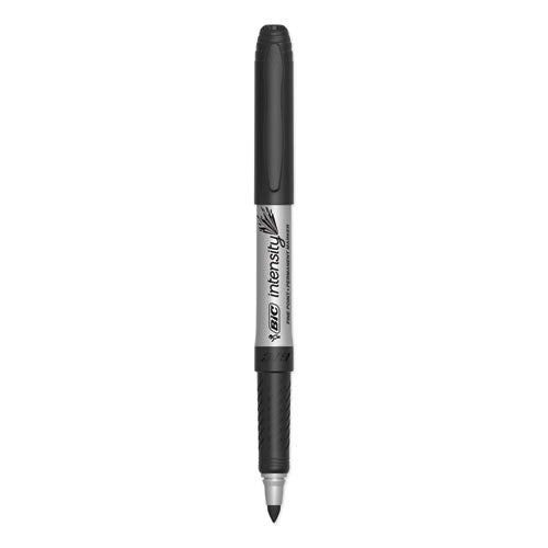 Image of BIC® Intensity Fine Tip Permanent Marker, Fine Bullet Tip, Tuxedo Black, Dozen