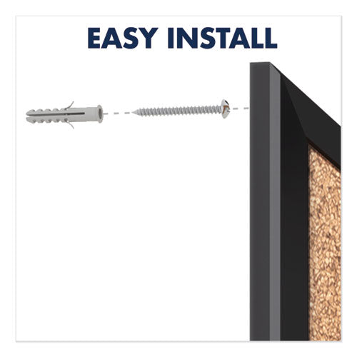 Image of Quartet® Classic Series Cork Bulletin Board, 48" x 36", Tan Surface, Black Aluminum Frame