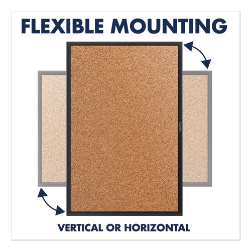Image of Quartet® Classic Series Cork Bulletin Board, 48" x 36", Tan Surface, Black Aluminum Frame