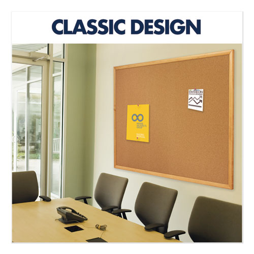 Image of Quartet® Classic Series Cork Bulletin Board, 96" x 48", Tan Surface, Oak Finished Fiberboard (MDF) Frame