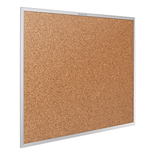 Image of Quartet® Classic Series Cork Bulletin Board, 36" x 24", Tan Surface, Anodized Aluminum Frame