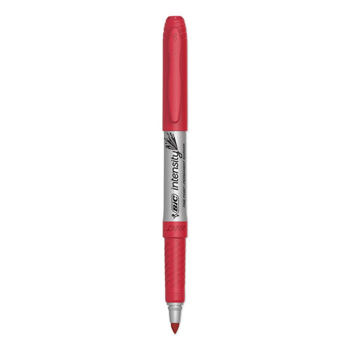 Image of BIC® Intensity Fine Tip Permanent Marker, Fine Bullet Tip, Rambunctious Red, Dozen