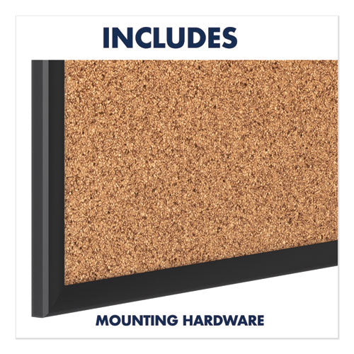 Image of Quartet® Classic Series Cork Bulletin Board, 36" x 24", Tan Surface, Black Aluminum Frame