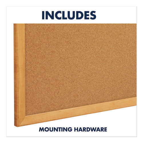 Image of Quartet® Classic Series Cork Bulletin Board, 96" x 48", Tan Surface, Oak Finished Fiberboard (MDF) Frame