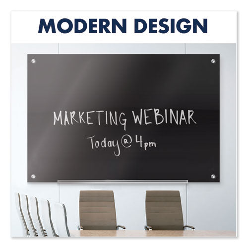 Image of Quartet® Infinity Magnetic Glass Marker Board, 72" x 48", Black Surface