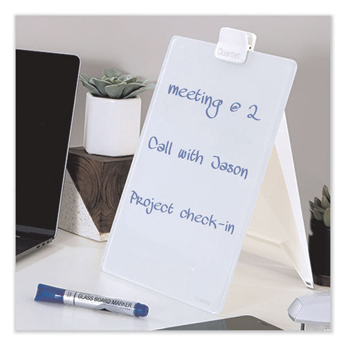 Image of Quartet® Glass Dry Erase Desktop Copy Holder, 20 Sheet Capacity, Glass/Plastic, White