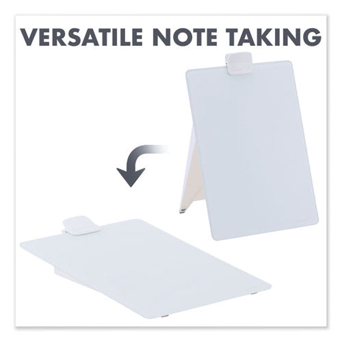 Image of Quartet® Glass Dry Erase Desktop Copy Holder, 20 Sheet Capacity, Glass/Plastic, White