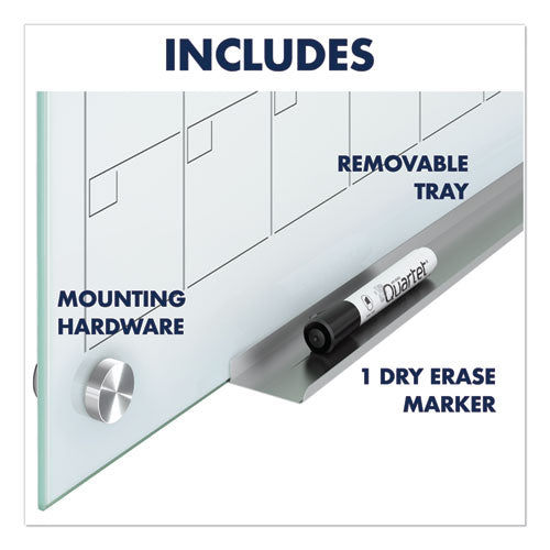 Image of Quartet® Infinity Magnetic Glass Calendar Board, Monthly Planning/Scheduling, 48" x 36", White Surface