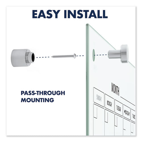 Image of Quartet® Infinity Magnetic Glass Calendar Board, Monthly Planning/Scheduling, 48" x 36", White Surface