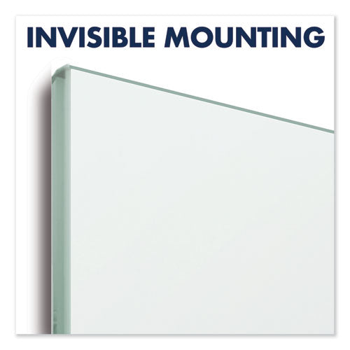 Image of Quartet® InvisaMount Magnetic Glass Marker Board, 85" x 48", White Surface