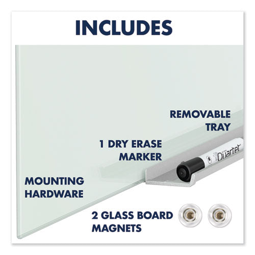 Image of Quartet® InvisaMount Magnetic Glass Marker Board, 74" x 42", White Surface