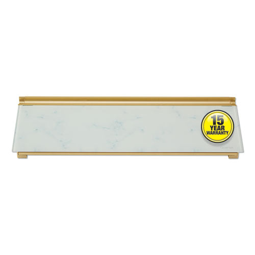 Image of Quartet® Glass Dry Erase Desktop Computer Pad, 18" x 6", Marble Surface