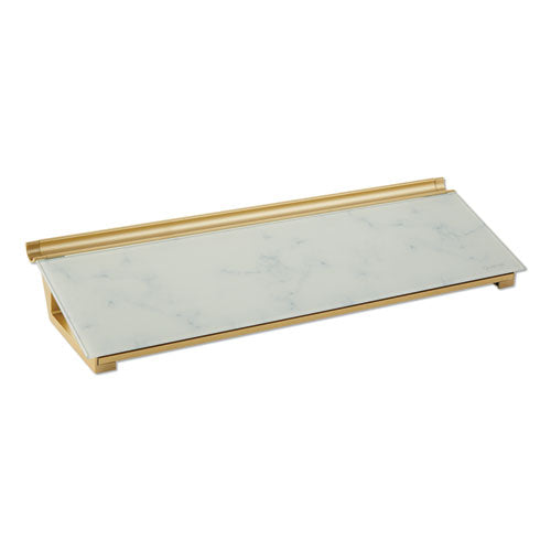 Image of Quartet® Glass Dry Erase Desktop Computer Pad, 18" x 6", Marble Surface