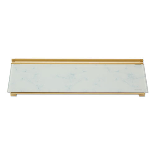 Image of Quartet® Glass Dry Erase Desktop Computer Pad, 18" x 6", Marble Surface
