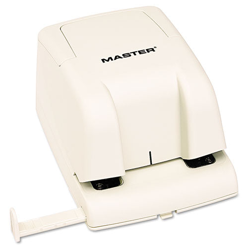 Image of Master® 12-Sheet Ep210 Electric/battery-Operated Two-Hole Punch, 1/4" Holes, Beige