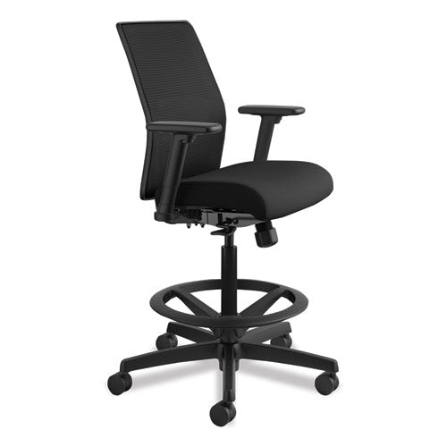 Image of HON® Ignition 2.0 Ilira-Stretch Mesh Back Task Stool, Supports Up To 300 Lb, 23" To 32" Seat Height, Black