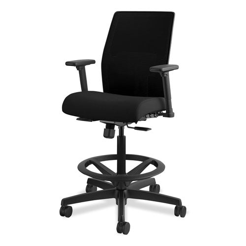 Image of HON® Ignition 2.0 Ilira-Stretch Mesh Back Task Stool, Supports Up To 300 Lb, 23" To 32" Seat Height, Black