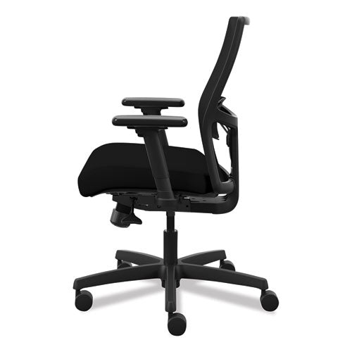 Image of HON® Ignition 2.0 4-Way Stretch Low-Back Mesh Task Chair, Supports Up to 300 lb, 16.75" to 21.25" Seat Height, Black