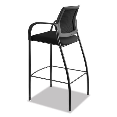 Image of HON® Ignition 2.0 Ilira-Stretch Mesh Back Cafe Height Stool, Supports Up to 300 lb, 31" High Seat, Black Seat/Back, Black Base