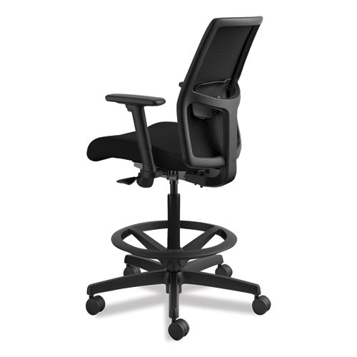 Image of HON® Ignition 2.0 Ilira-Stretch Mesh Back Task Stool, Supports Up To 300 Lb, 23" To 32" Seat Height, Black