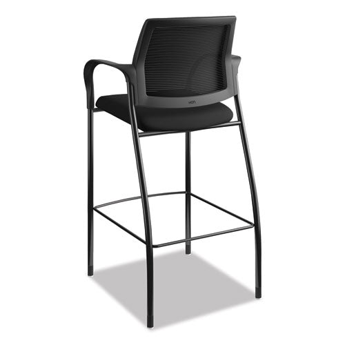 Image of HON® Ignition 2.0 Ilira-Stretch Mesh Back Cafe Height Stool, Supports Up to 300 lb, 31" High Seat, Black Seat/Back, Black Base