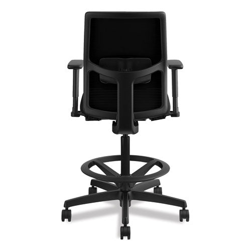 Image of HON® Ignition 2.0 Ilira-Stretch Mesh Back Task Stool, Supports Up To 300 Lb, 23" To 32" Seat Height, Black