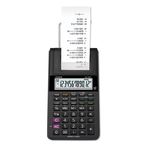 Image of Casio® Hr-10rc Handheld Portable Printing Calculator, Black Print, 1.6 Lines/sec