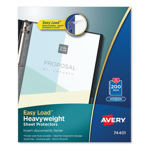 Image of Avery® Top-Load Poly Sheet Protectors, Heavyweight, Letter, Nonglare, 200/box