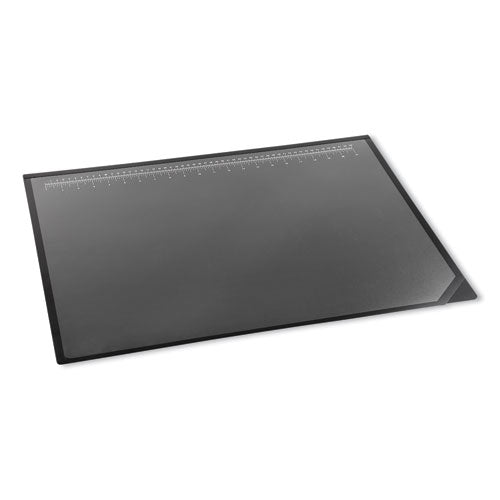 Image of Artistic® Desk Pad with Transparent Lift-Top Overlay and Antimicrobial Protection, 31" x 20", Black Pad, Transparent Frost Overlay