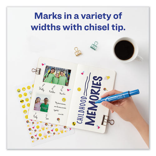 Image of Avery® Marks A Lot Regular Desk-Style Permanent Marker, Broad Chisel Tip, Blue, Dozen (7886)