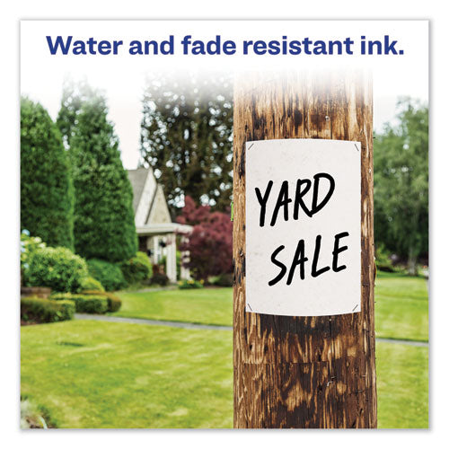 Image of Avery® Marks A Lot Large Desk-Style Permanent Marker With Metal Pocket Clip, Broad Bullet Tip, Black, Dozen (24878)