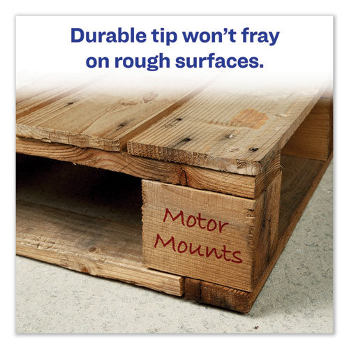 Image of Avery® Marks A Lot Regular Desk-Style Permanent Marker, Broad Chisel Tip, Red, Dozen (7887)