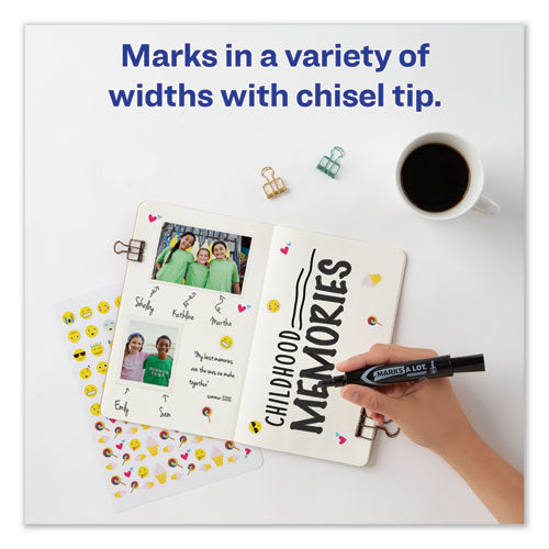 Image of Avery® Marks A Lot Regular Desk-Style Permanent Marker, Broad Chisel Tip, Black, Dozen (7888)