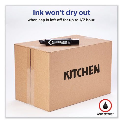 Image of Avery® Marks A Lot Extra-Large Desk-Style Permanent Marker, Extra-Broad Chisel Tip, Black (24148)