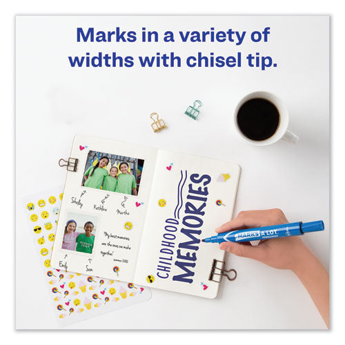 Image of Avery® Marks A Lot Large Desk-Style Permanent Marker, Broad Chisel Tip, Blue, Dozen (8886)