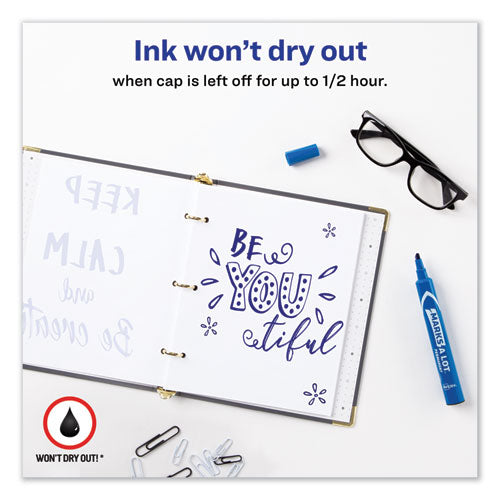 Image of Avery® Marks A Lot Large Desk-Style Permanent Marker, Broad Chisel Tip, Blue, Dozen (8886)