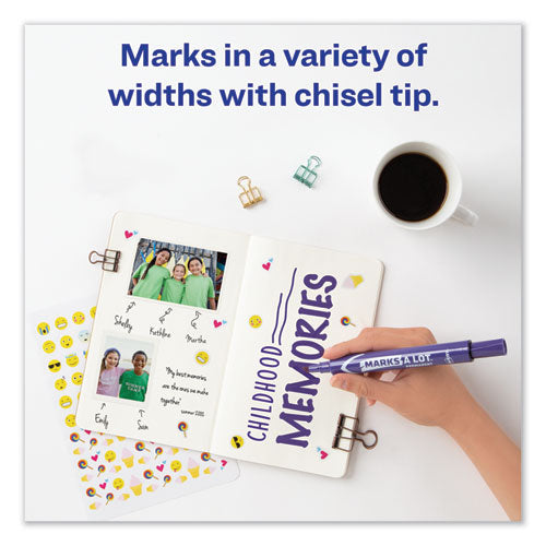 Image of Avery® Marks A Lot Large Desk-Style Permanent Marker, Broad Chisel Tip, Purple, Dozen (8884)