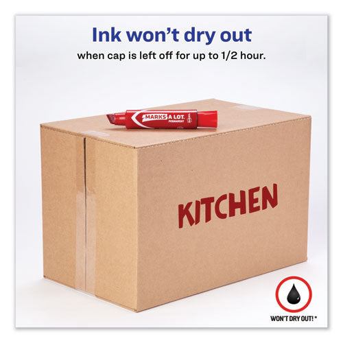 Image of Avery® Marks A Lot Extra-Large Desk-Style Permanent Marker, Extra-Broad Chisel Tip, Red (24147)