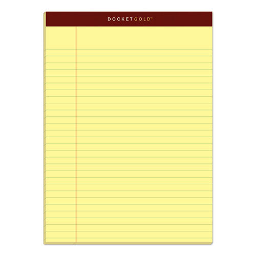 Image of TOPS Docket Gold Ruled Perforated Pads, Wide/legal Rule, 50 Canary-Yellow 8.5 X 11.75 Sheets, 12/pack