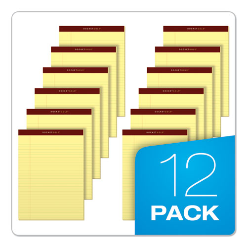 Image of TOPS Docket Gold Ruled Perforated Pads, Wide/legal Rule, 50 Canary-Yellow 8.5 X 11.75 Sheets, 12/pack