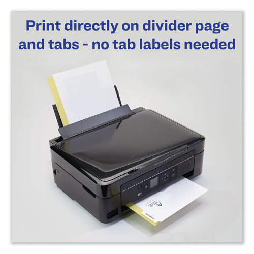 Image of Avery® Customizable Print-On Dividers, 3-Hole Punched, 8-Tab, 11 x 8.5, White, 5 Sets