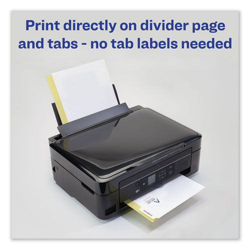 Image of Avery® Customizable Print-On Dividers, 3-Hole Punched, 8-Tab, 11 x 8.5, White, 1 Set