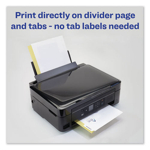 Image of Avery® Customizable Print-On Dividers, 3-Hole Punched, 5-Tab, 11 x 8.5, White, 25 Sets